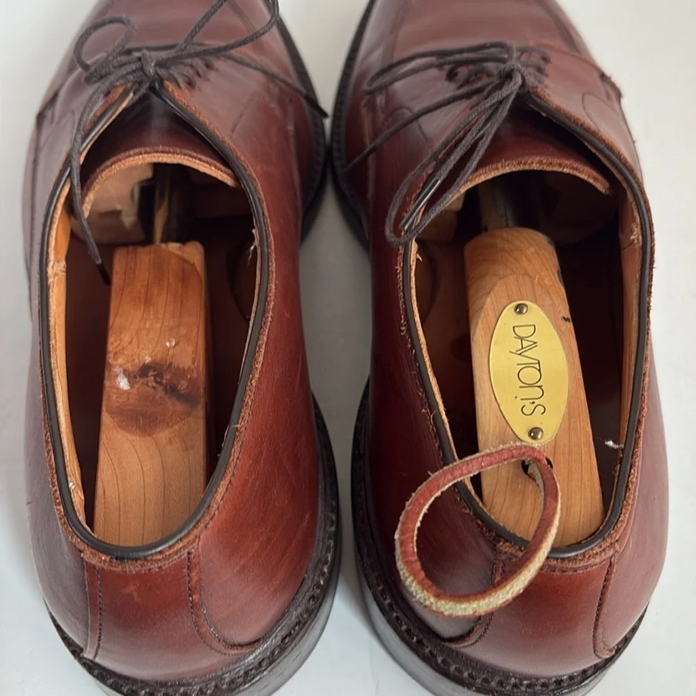 Allen Edmonds brown leather Walton oxford split toe lace men shoe size 7.5